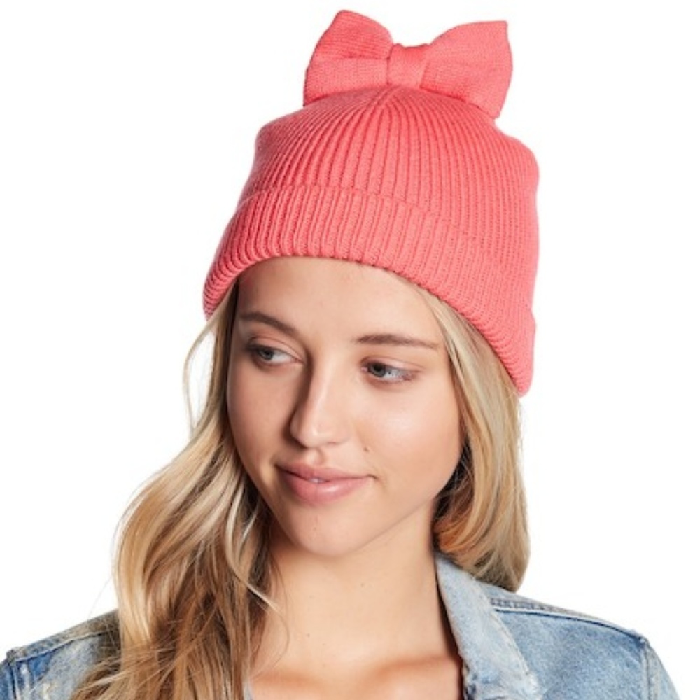 kate spade new york pink bow beanie - Picture 1 of 4